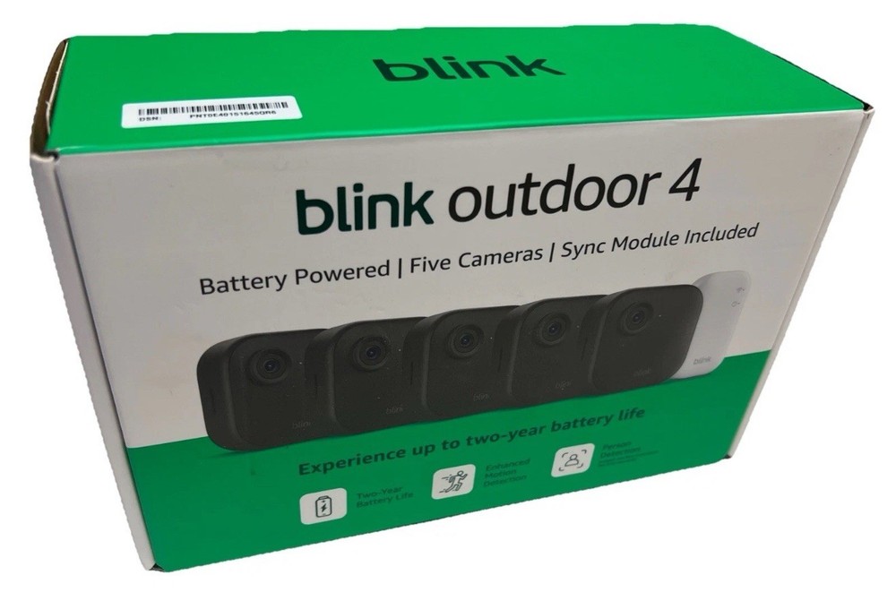 NEW! Blink Outdoor 4 Wireless HD Smart 1080p Security Camera - 5 Camera System