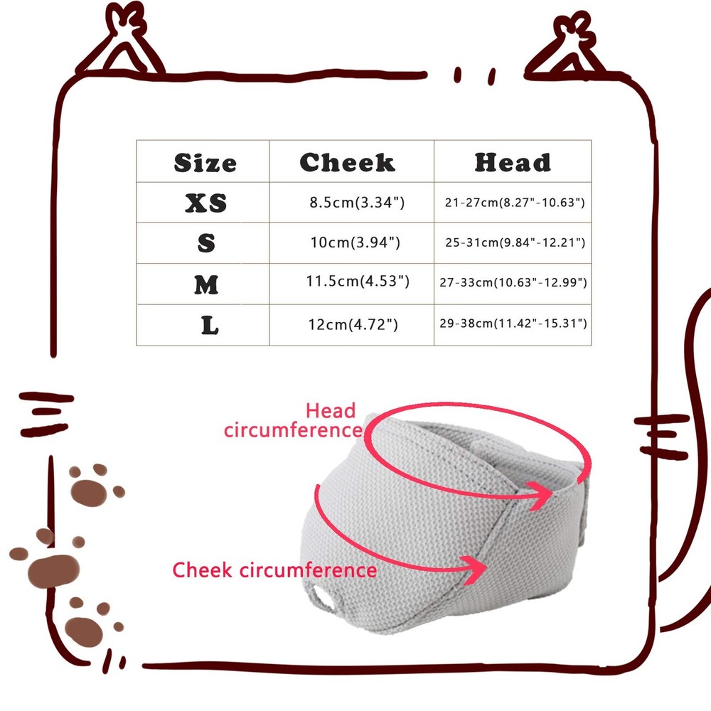 Cat Muzzle with Breathable Mesh Cat Mouth Guard Muzzle for Prevent Biting Che...