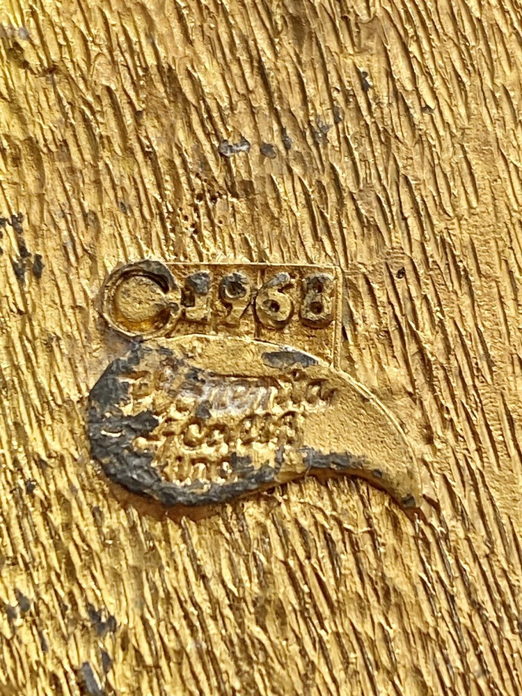 1968 Florenta Gold Metal Starburst Pattern Double Outlet Single Switch
