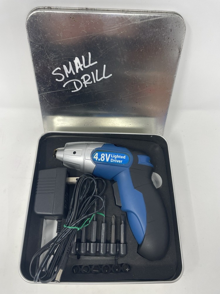 4.8V Cordless Lighted Screwdriver / Small Drill Kit with Bits & Charger