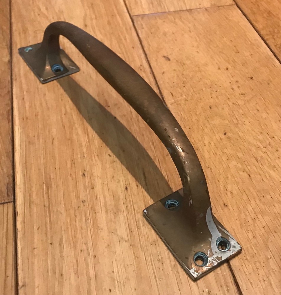 Vintage solid brass pull handle 10” Long (255mm Long)  Approx (DR)