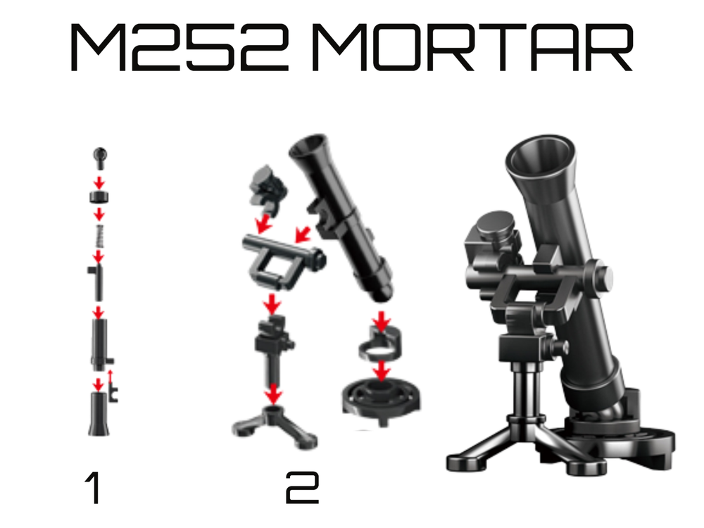 M252 Mortar Military Army Weapon | Building Blocks Accessory Bricks MOC