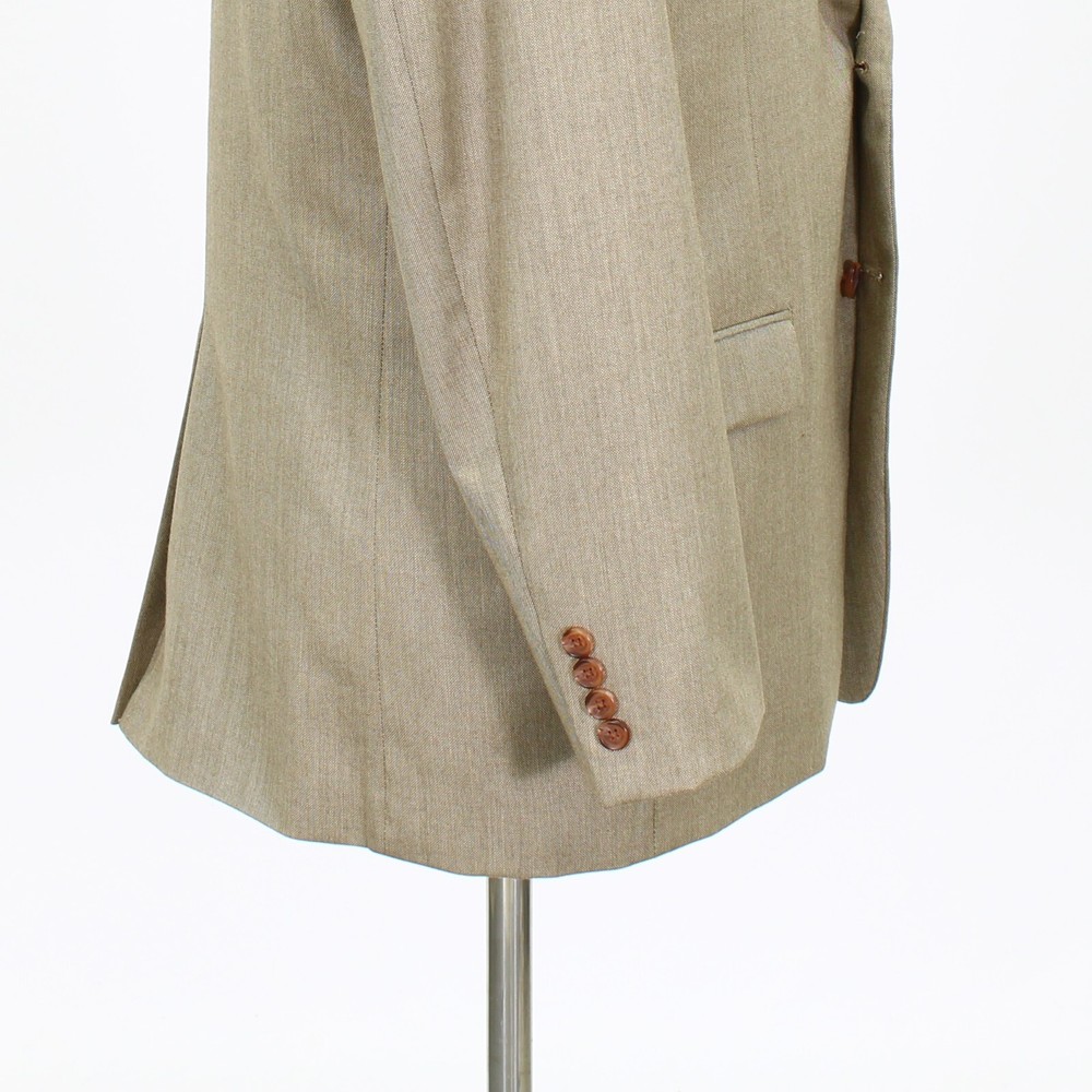 Ralph Lauren 42R Beige Sport Coat Blazer Jacket Solid 2B Polyester