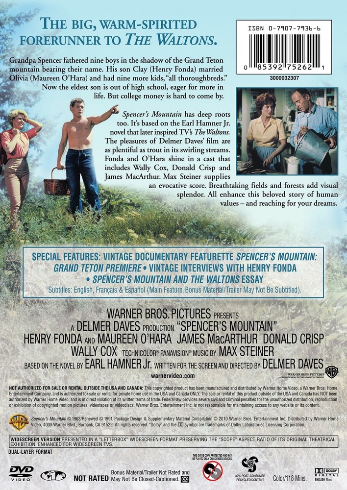 Spencer's Mountain DVD James MacArthur NEW
