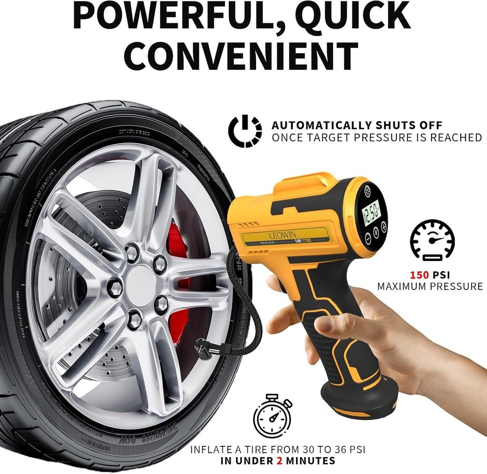Compact Handheld Air Compressor with Auto Shut-off & Flashlight – Essential Gear
