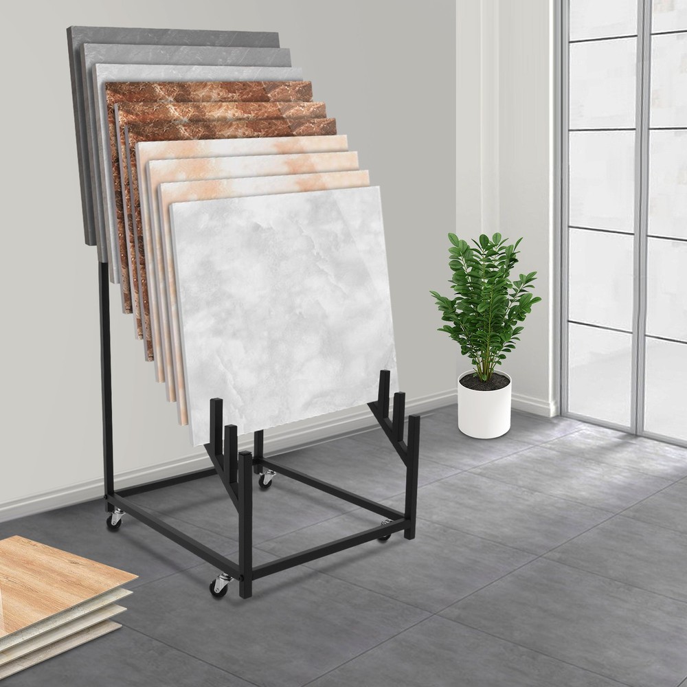 Tile Display Rack, Wheeled Tile Display Stand for Building Material Samples