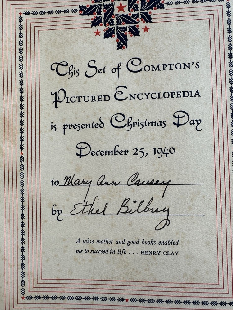 Compton's Pictured Encyclopedia, 1940 Edition, Vol 1