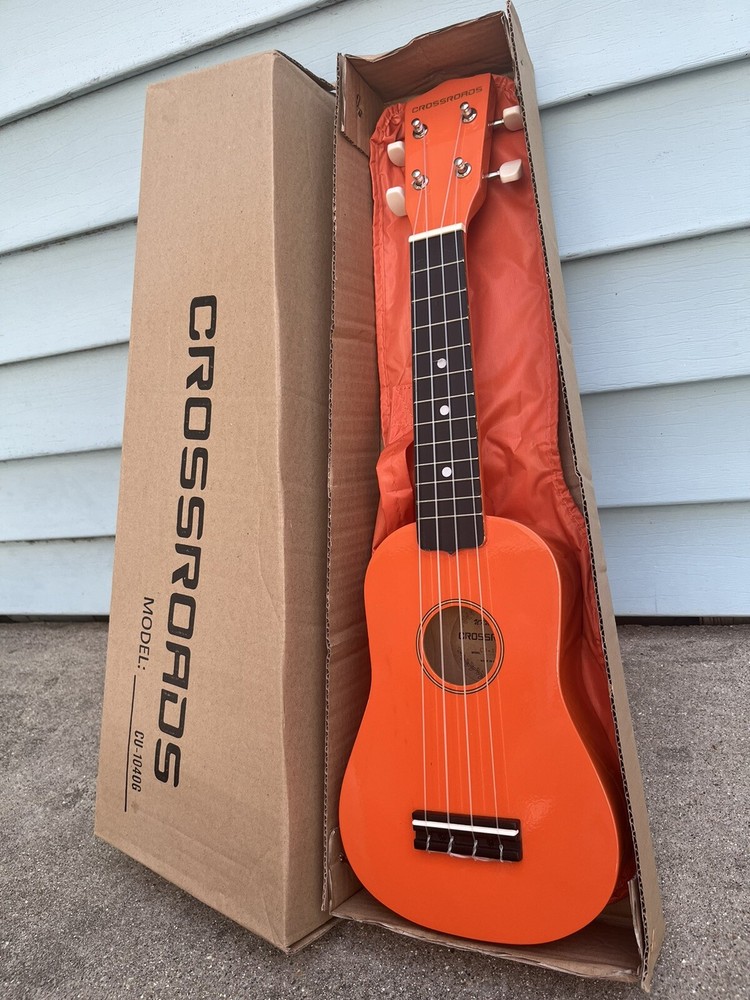 Crossroads Ukulele Orange Mini Guitar Instrument Stringed Adjustable Knob