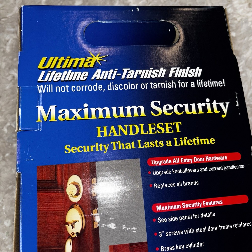 Schlage Solid Brass Handleset Dead Bolt Maximum Security Ultima Finish Grade 2