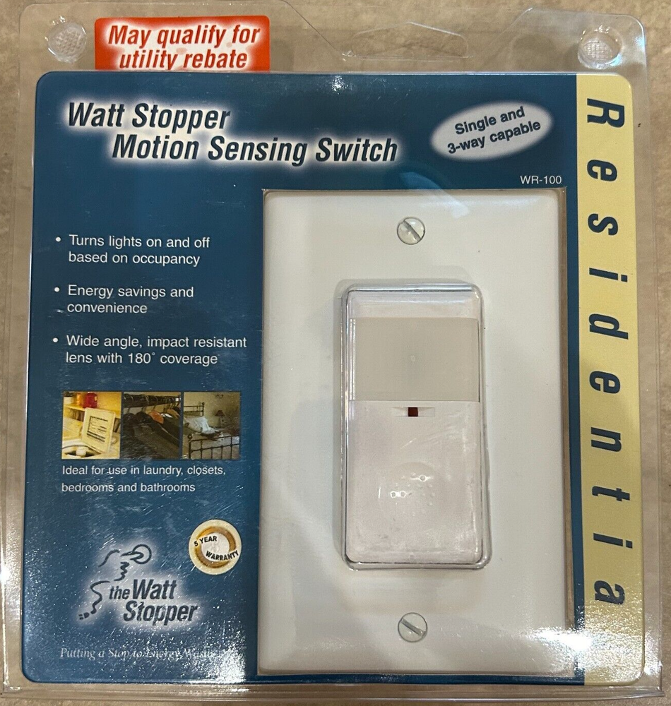 Watt Stopper Residential Motion Sensing Light Switch Energy Saving