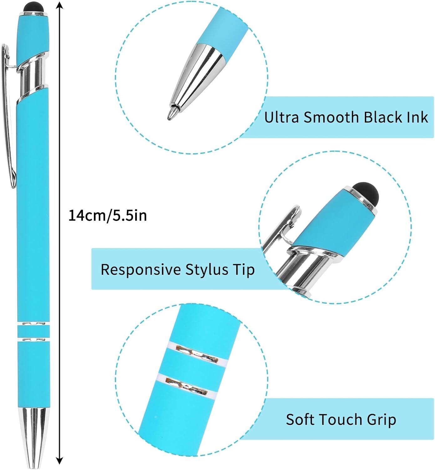 Stylus Pens for Touch Screens 12 Universal 2 in 1 Stylus Pen