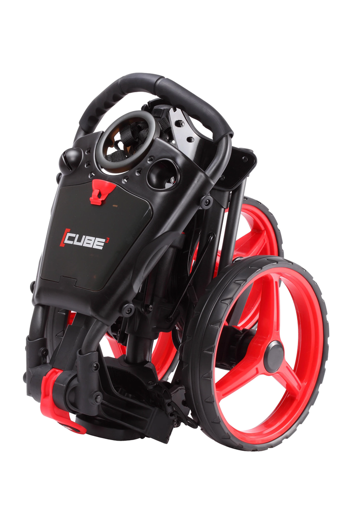 CUBE CART 3 Wheel Push Pull Golf Cart: Smallest Folding Lightweight Compact Cart