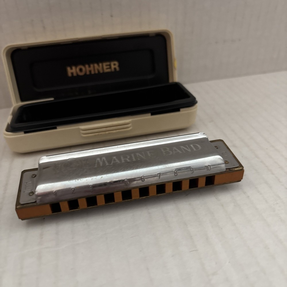 M Hohner MARINE BAND Silver Tone 1896 Harmonica