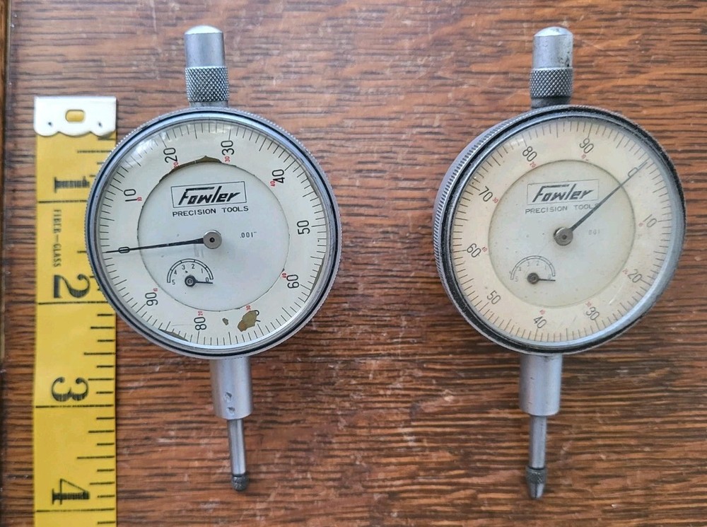 (2) Fowler Precision Tools Dial Indicators .001" Machinist Tools