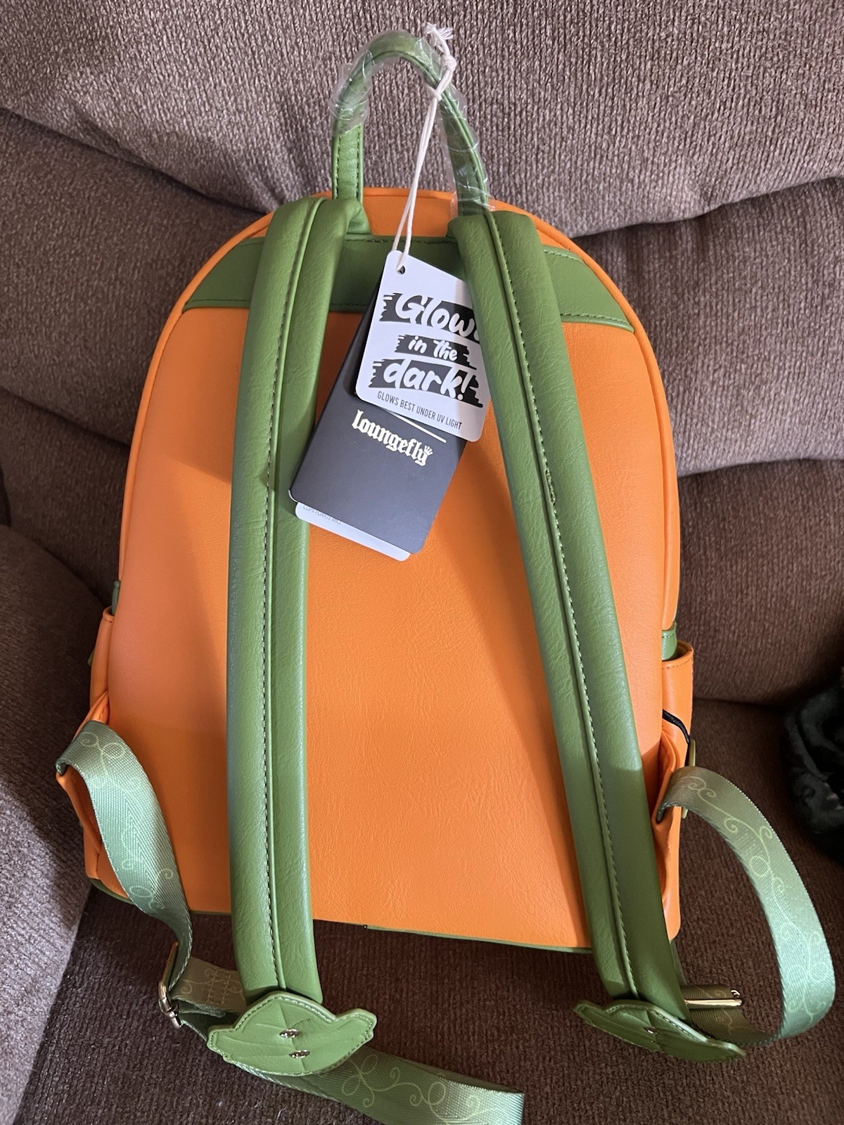 Disney Donald & Daisy Jack-o'-Lantern Glow In The Dark Loungefly Backpack NWT