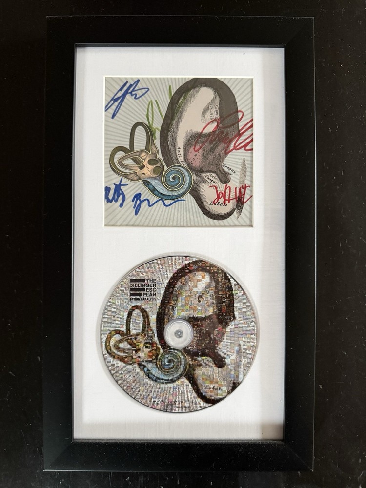THE DILLINGER ESCAPE PLAN - SIGNED & Framed ‘OPTION PARALYSIS’ Booklet + CD