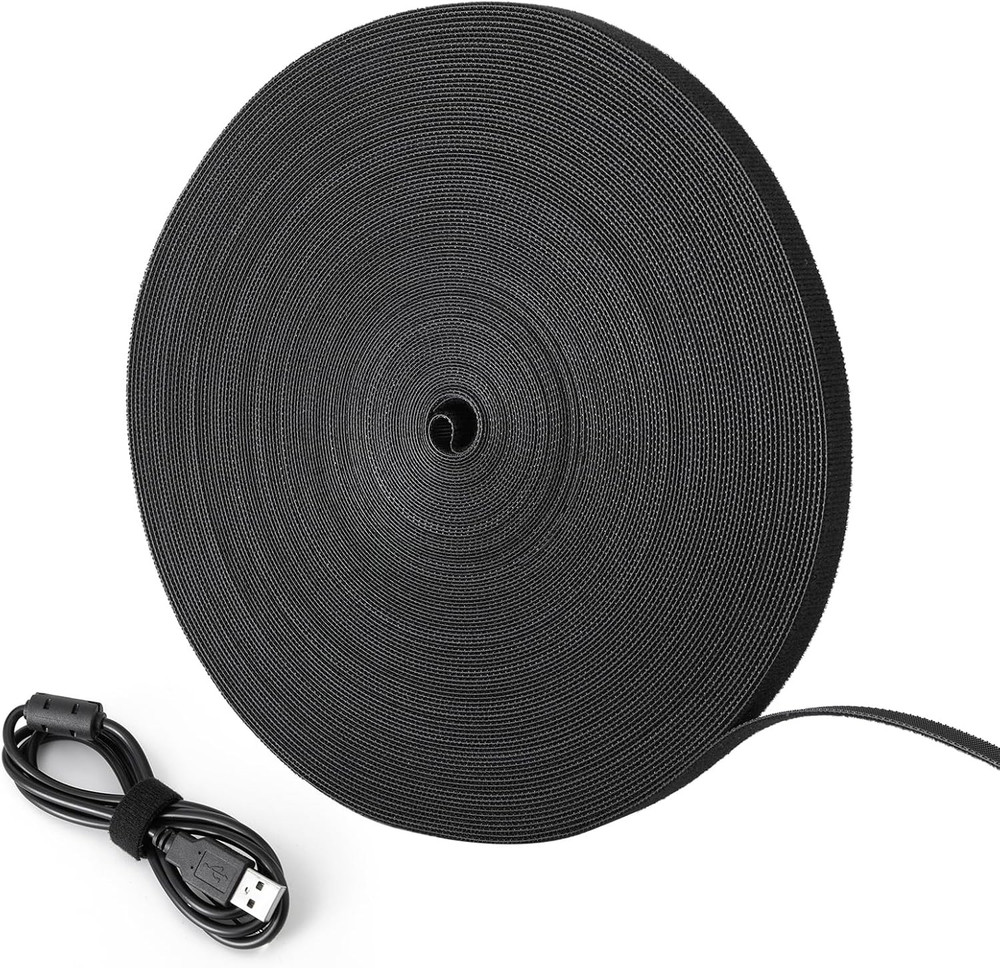 1/2In X 100Ft Hook and Loop Roll | Double-Sided Strips Self-Gripping Straps