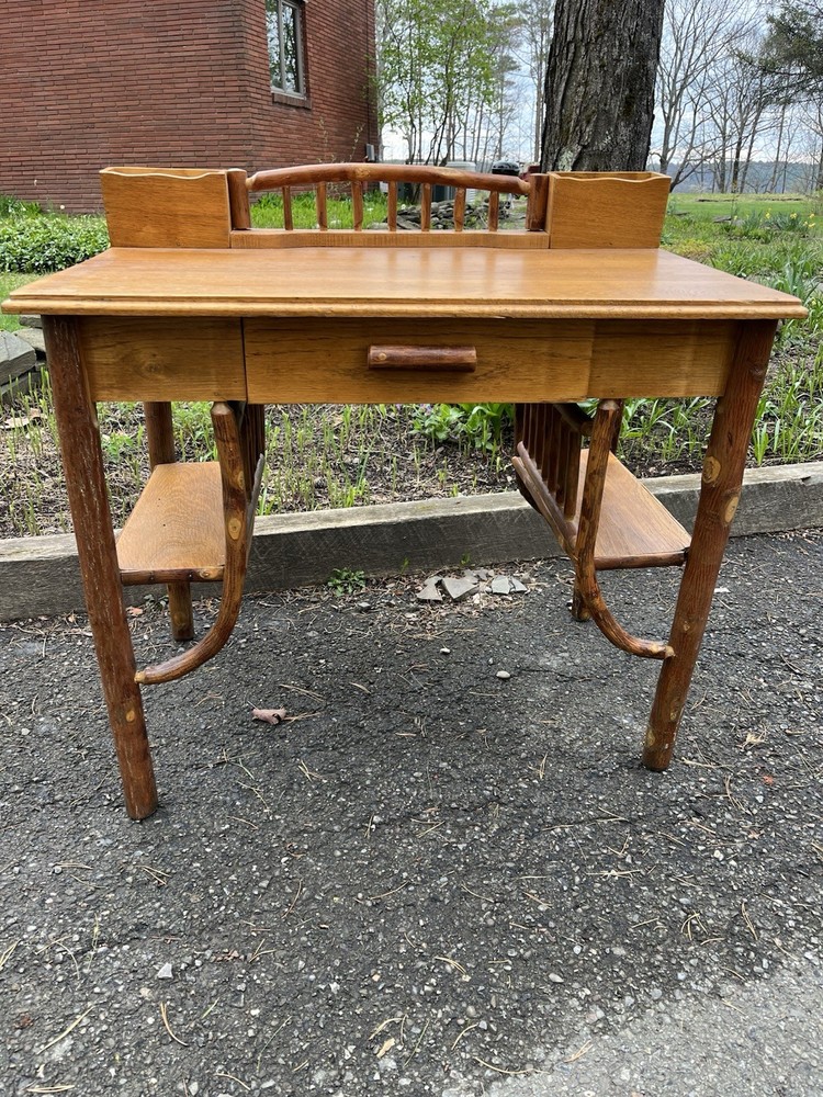 Rare Old Hickory Desk, Rustic Adirondack, Camp