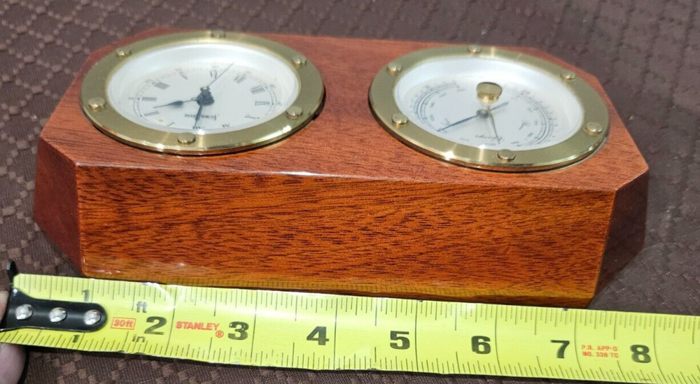 Neiman Marcus Desk Clock And Barometer AS-IS