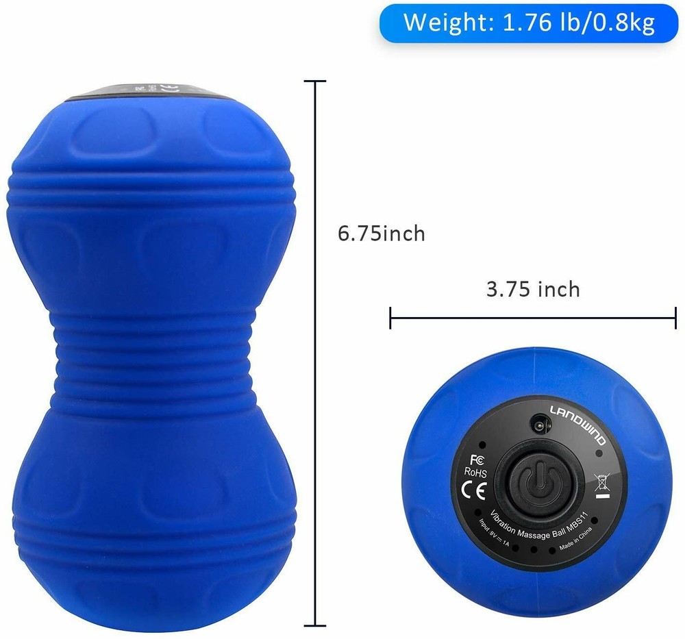 Luxe Vibrating Peanut Massage Ball Massager Trigger Point Tool like Foam Roller