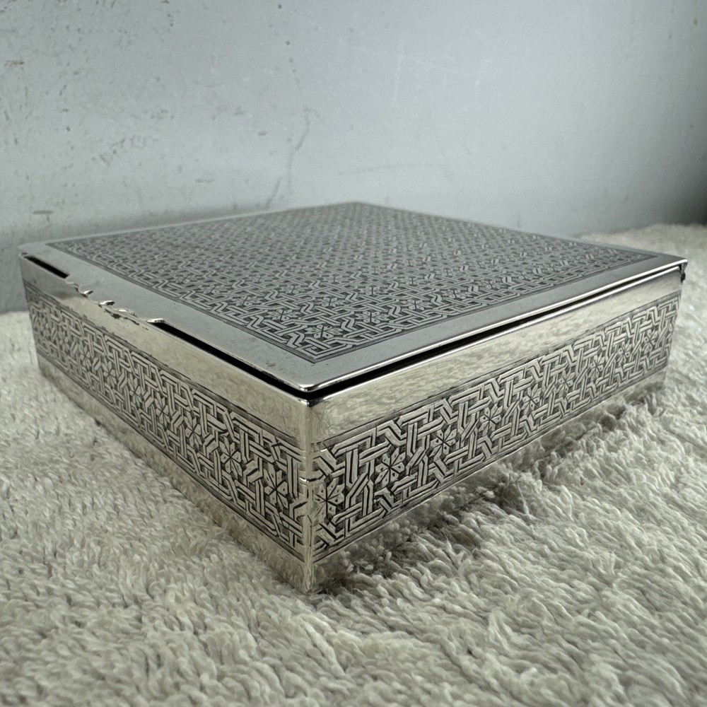 Solid Silver Middle Eastern Box Late 19th/ Early 20th Century