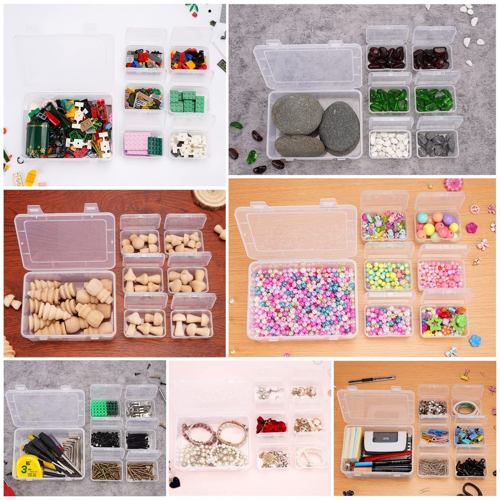 Mathtoxyz 2PCS Bead Organizers and Storage Box, Medium Size Case Plastic Cont...