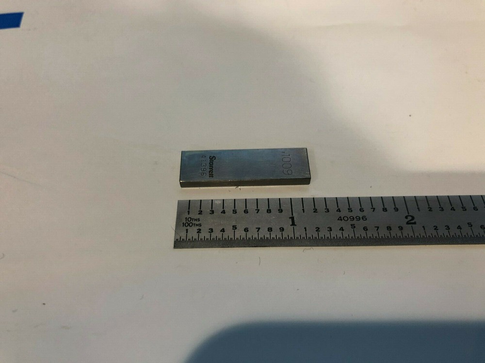 .1009" Starrett Rectangular Steel Gage Gauge Block.