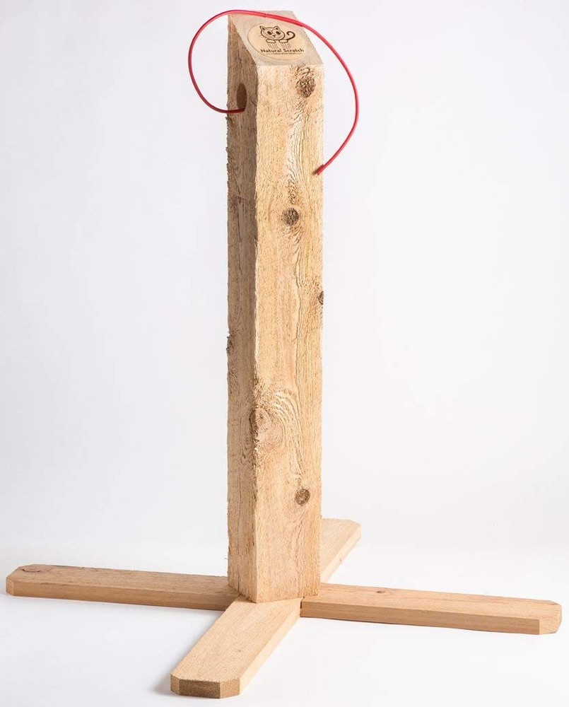 Natural Scratch Cat Scratching Post (Cedar, 32" Height) Height, White