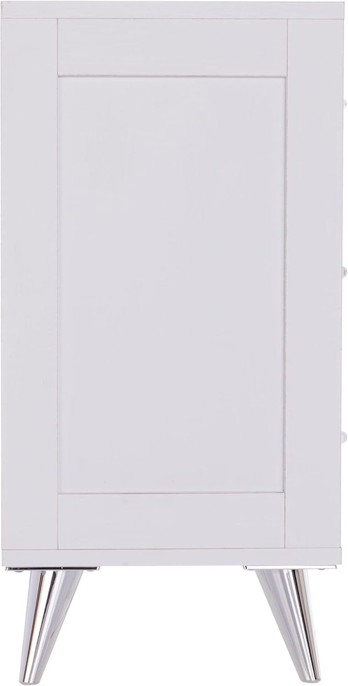 Owen Midcentury Modern White Nightstand with Storage Solution