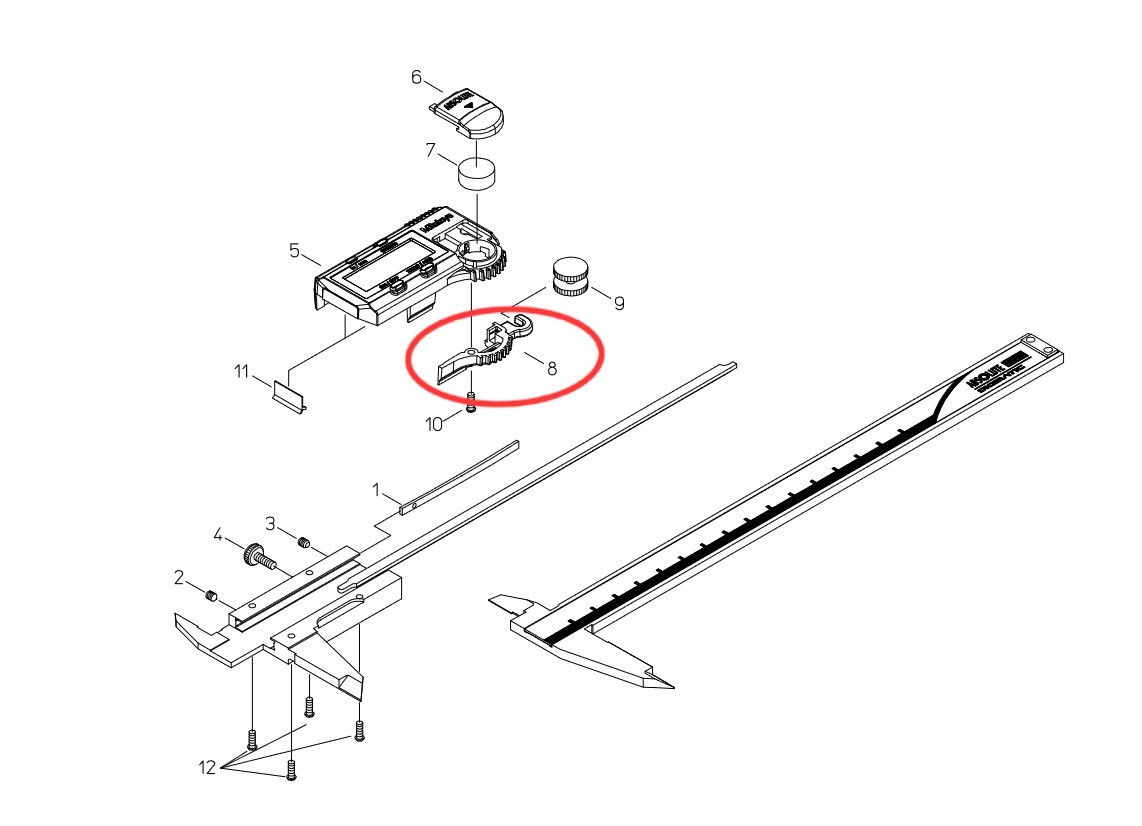 06AEG439 Mitutoyo Digimatic Caliper Replacement Part Roller Hook