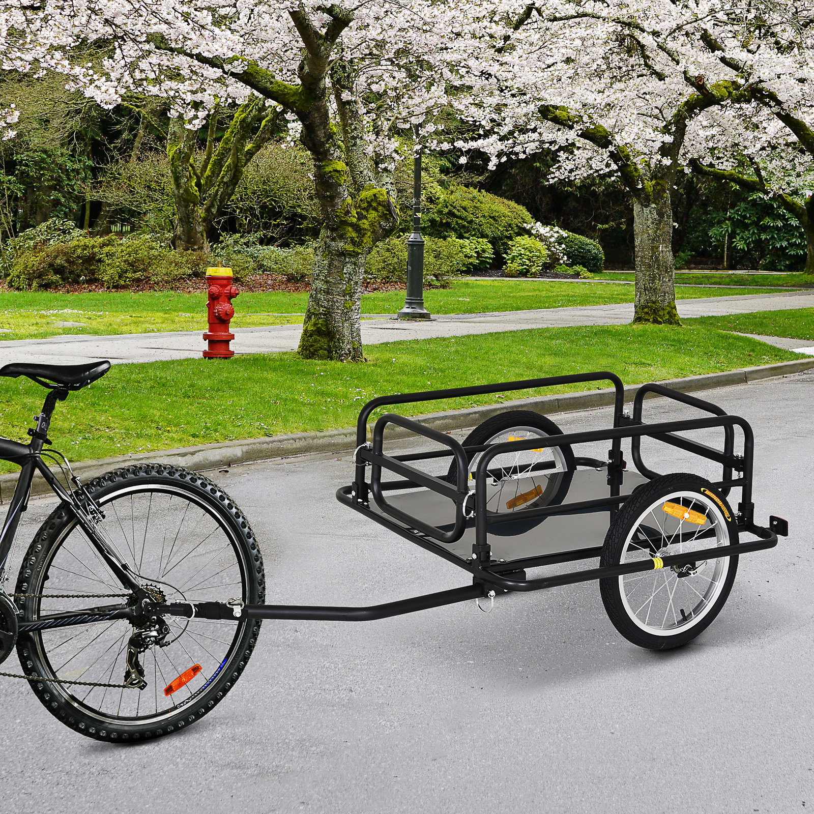 Foldable Steel Frame Bicycle Cargo Trailer Luggage Cart Carrier 88lb Hauler
