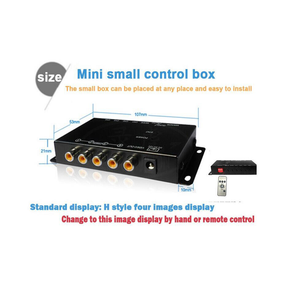 Car 4 Way camera 4 View Video Switch Parking Camera Split-Screen Image Control