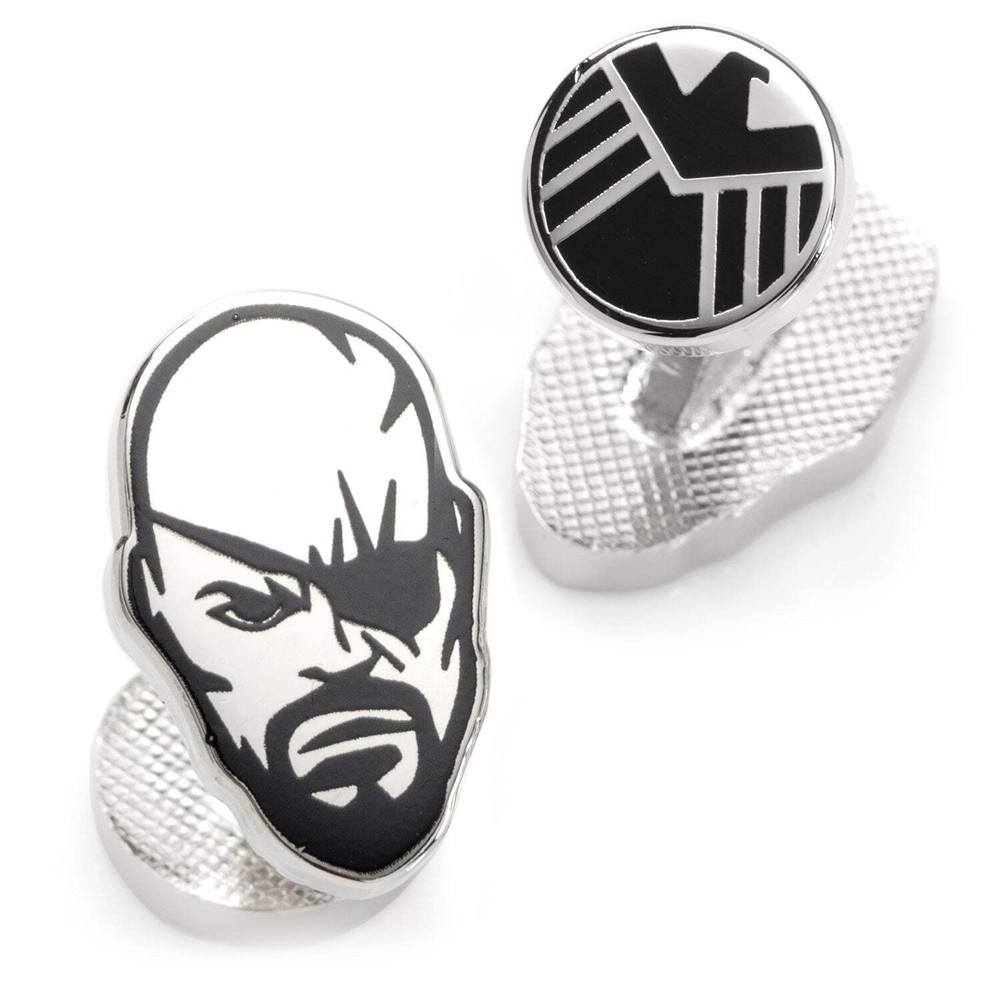 Marvel Nick Fury Silver Cufflinks