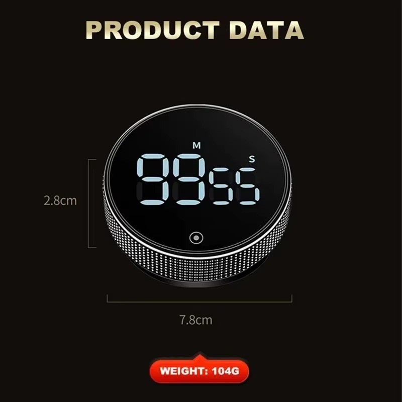 Magnetic Kitchen Digital Timer, Manual Countdown Mechanical Cooking Stopwatch