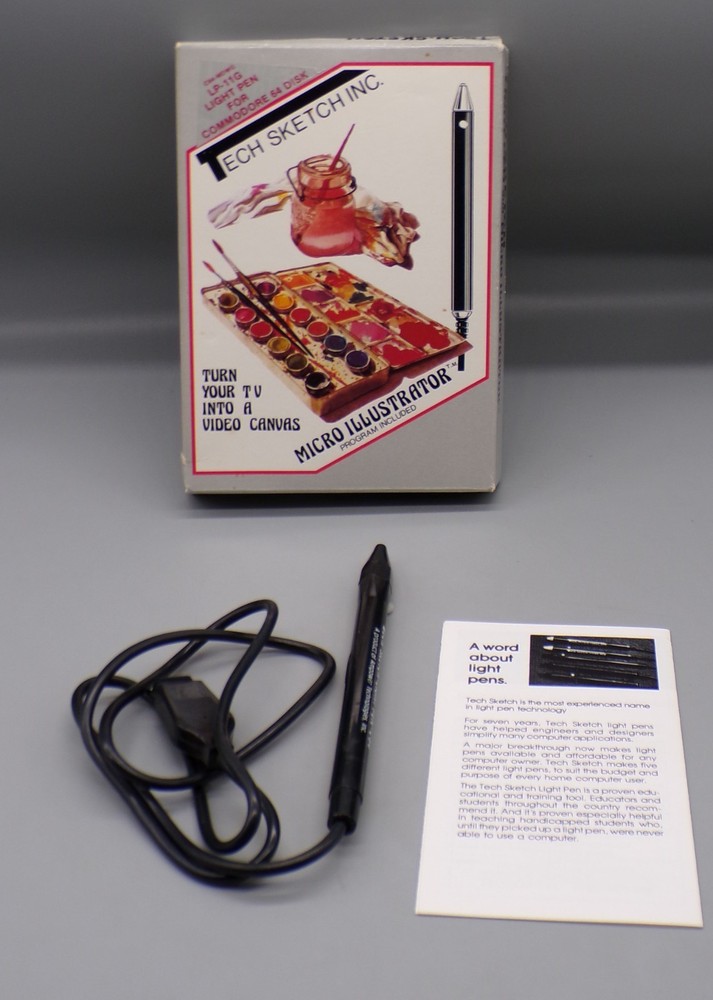 Vintage TECH SKETCHING Commodore 64 LIGHT PEN Micro Illustrator LP 11G c64 MDWG