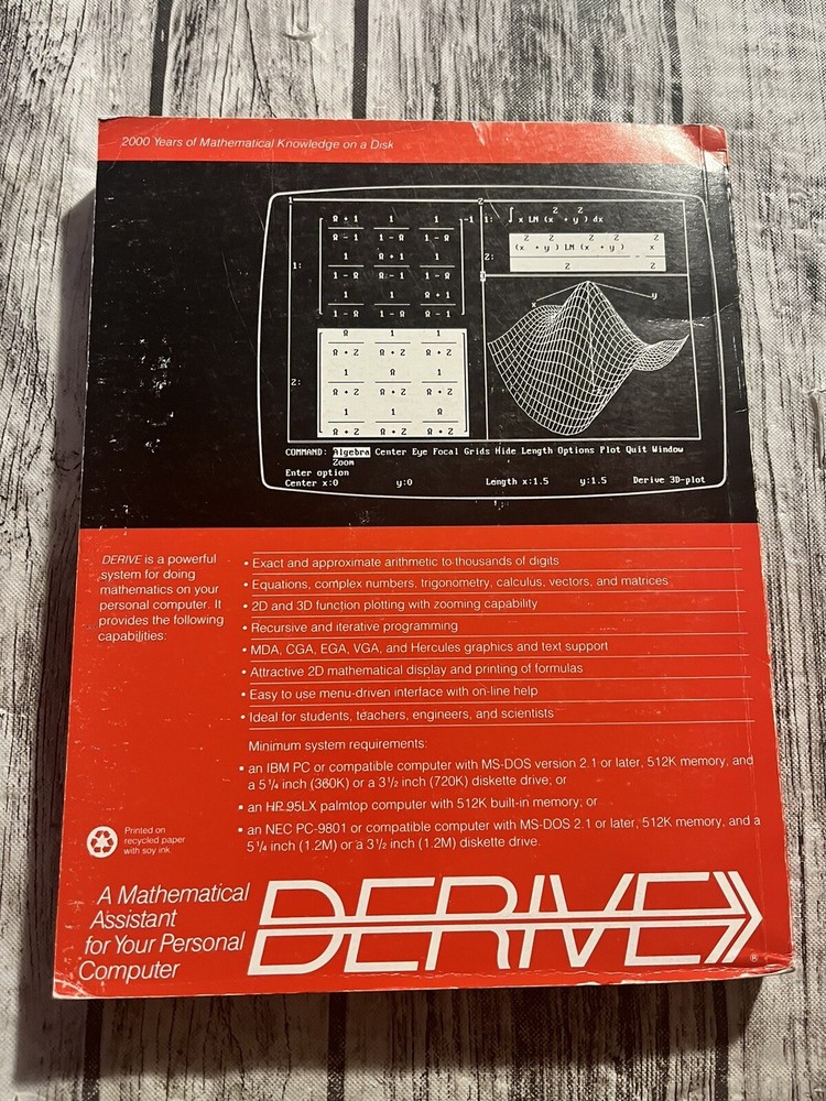 Derive User Manual Version 2.5 A Mathematical Assistant Soft Warehouse Vintage