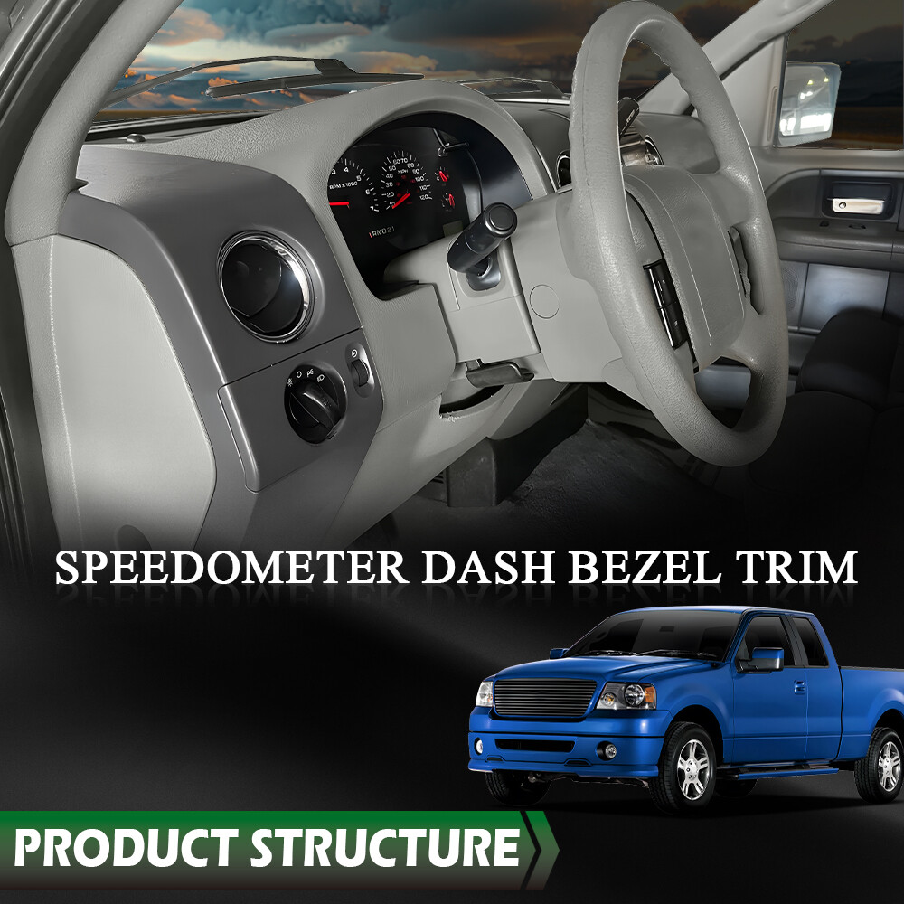Instrument Cluster Speedometer Dash Bezel Trim Gray Fit For 04-08 Ford F-150