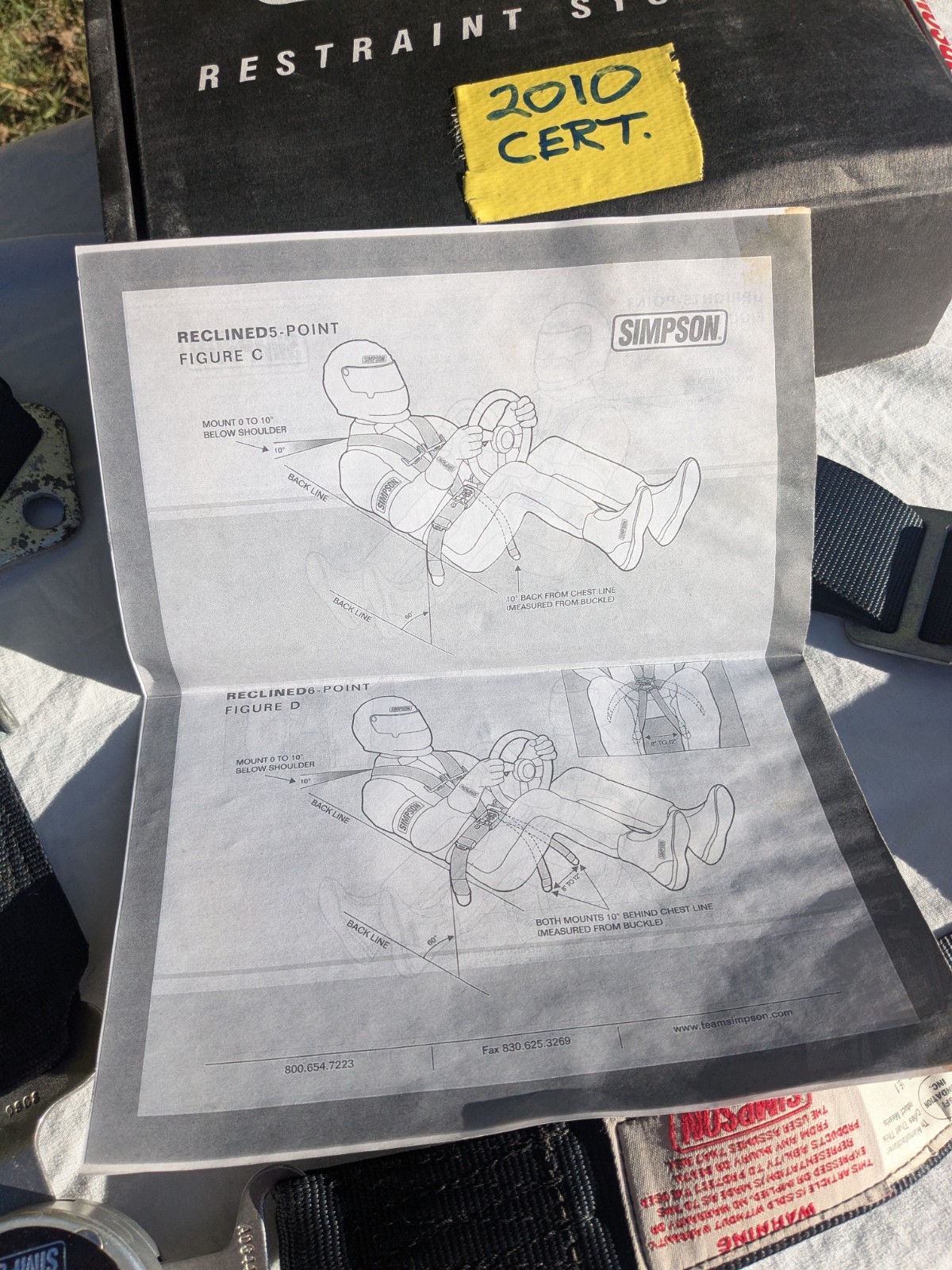 Vtg Simpson 55" Restraint Bolt In Pull Down Seatbelt Camlock 29110bk