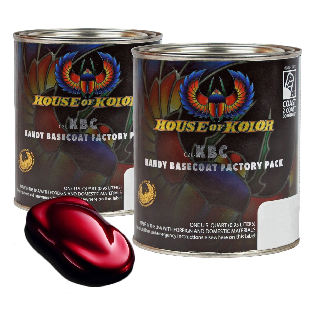 House Of Kolor C2C-KBC01 Shimrin Brandywine Kandy Basecoat Quart (2 Pack)
