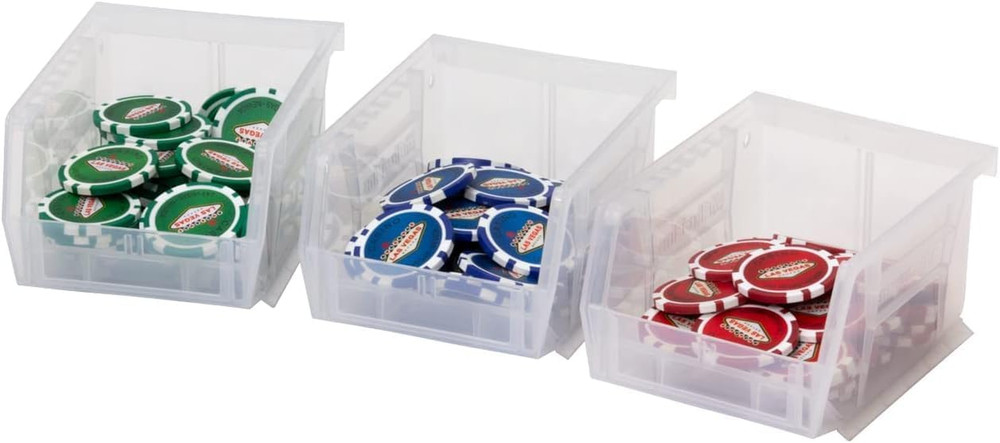 30210 Akrobins Plastic Storage Bins, Space-Saving Stackable Bins for Garage, Pan