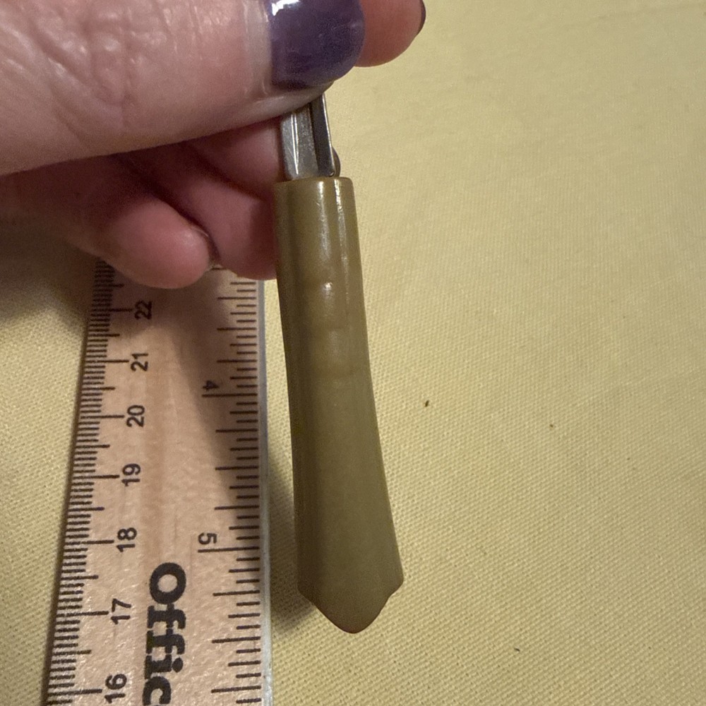 Vintage Child’s Green Bakelite Handle Fork 4.5”