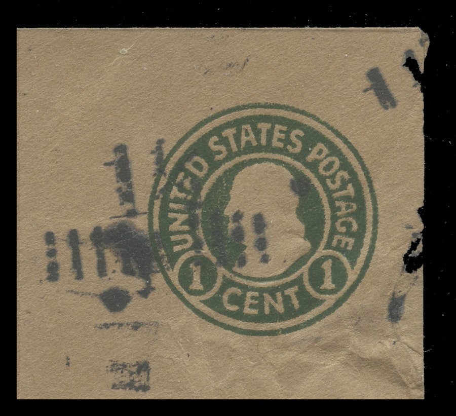 SC #U500, UPSS #3165/Unwmkd, MINT ENVELOPE, "DOUBLE" SURCHARGE, MANGLED