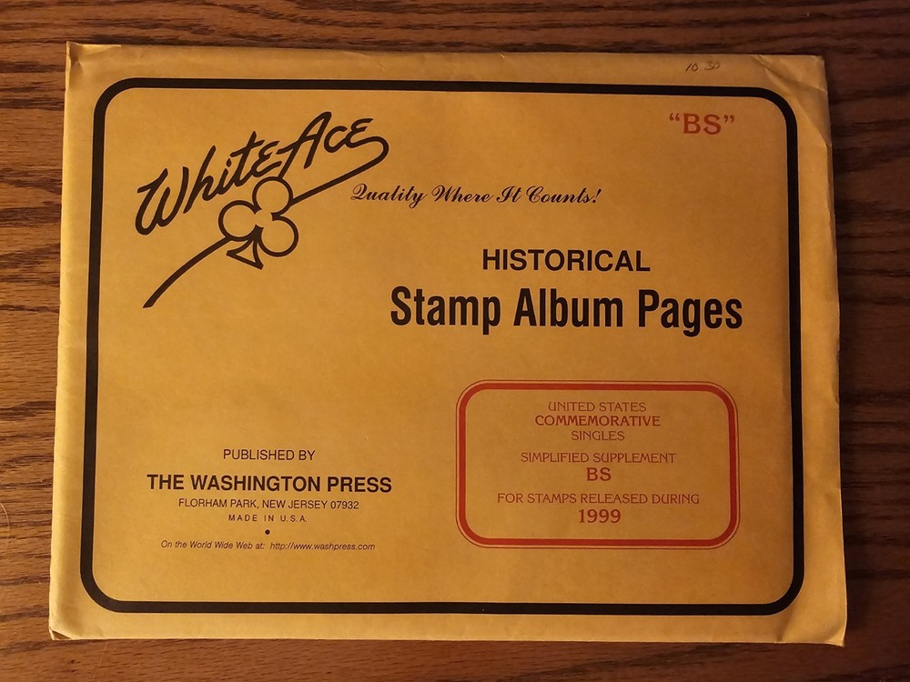 White Ace Stamp Supplement BS U.S. Commemorative Singles SIMPLIFIED 1999 NOS