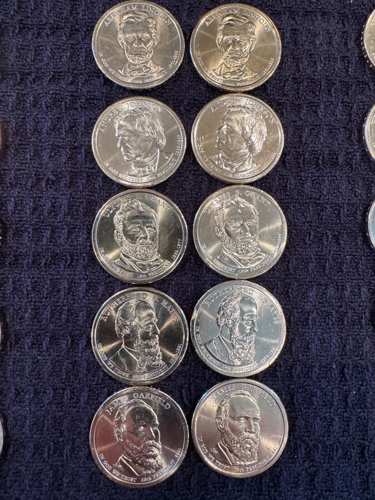 COMPLETE BU Presidential Dollar Set P&D - 80 BU Coins from US Mint Rolls