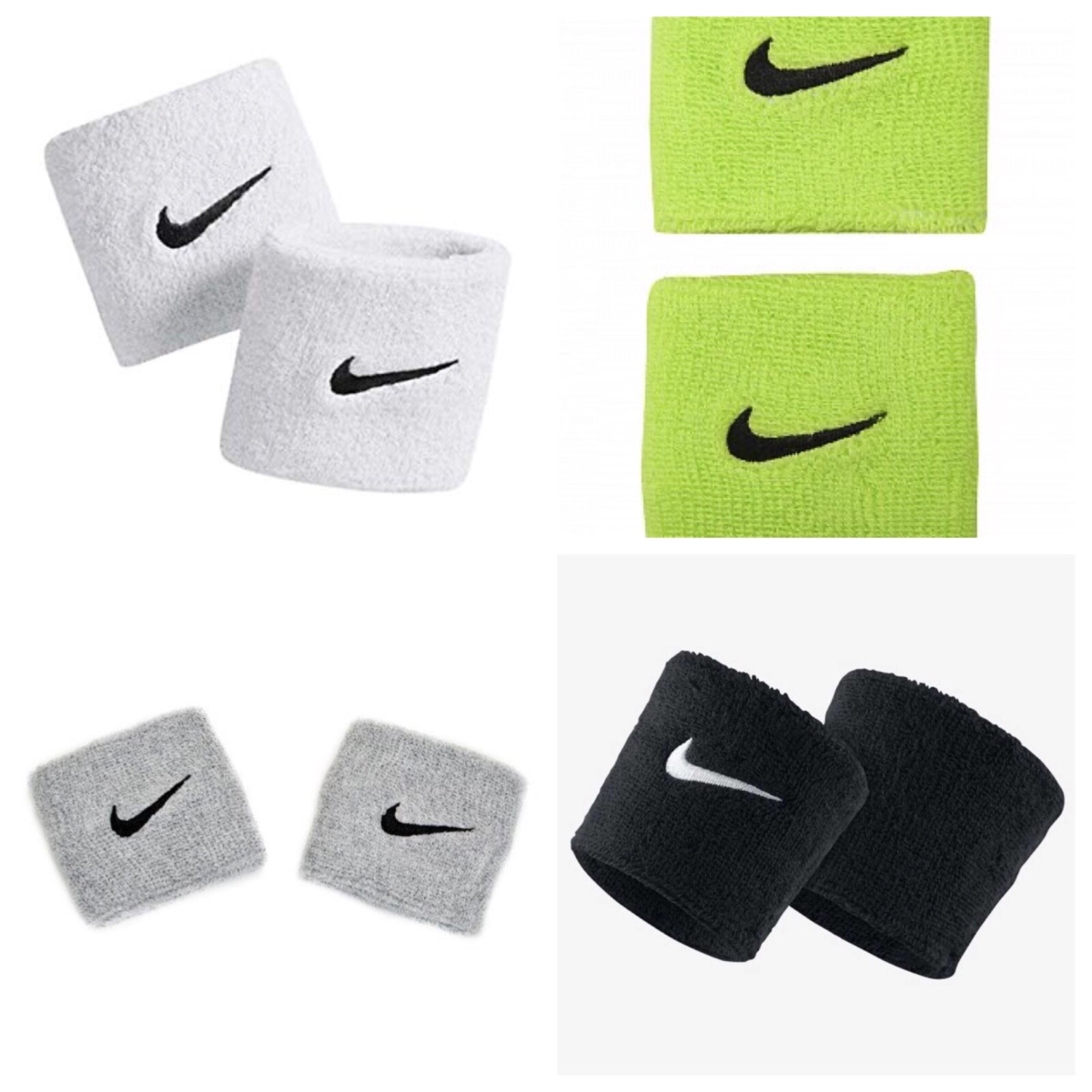 Nike Swoosh Set of 2 Wristbands Brand New 12 Different Colors To Choose From