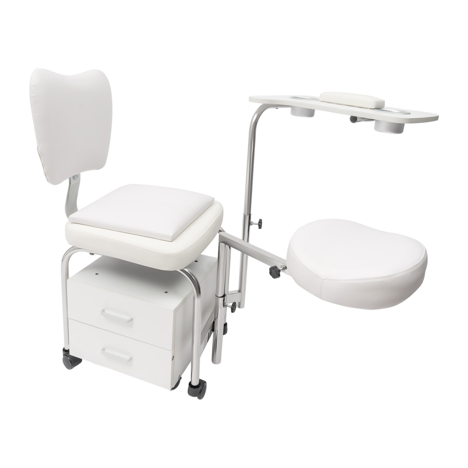 Manicure Pedicure Chair Nail Table Trolley, Adjustable Nail Desk Workstation