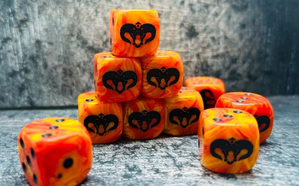 Shadow & Flame 16mm Dice Set. Custom Inspired Dice
