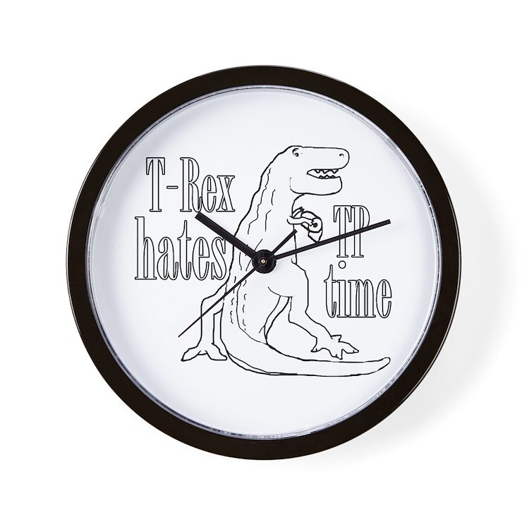CafePress T Rex TP Time 10" Wall Clock (689528306)