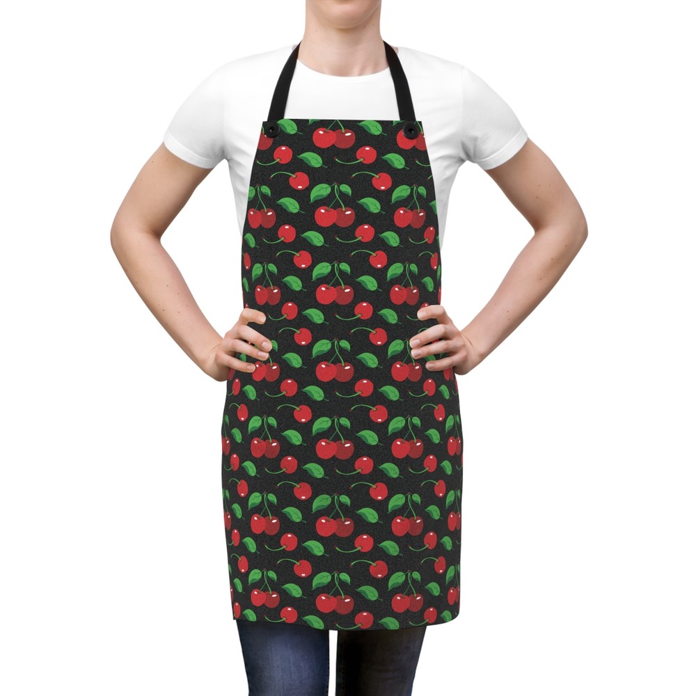 Cherry Print Apron for Baking and Cooking Fun Kitchen Accessory Gift for Chefs