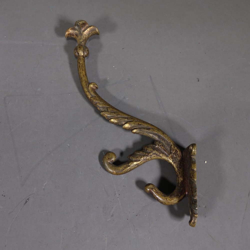 Antique Pair Bronze Hooks Hangers Decorative Art Architectural Hardware Elements